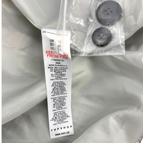 TopShop Extreme Oversized Grandad Blazer Light Gray Size 8 NWOT $121 MSRP - Picture 6 of 8